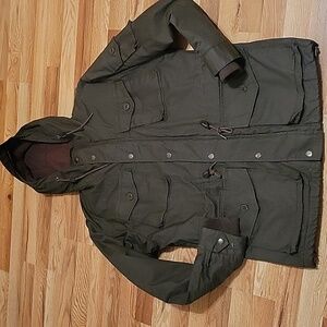 H&M Army Style Men's Green Hooded Jacket Size Medium.